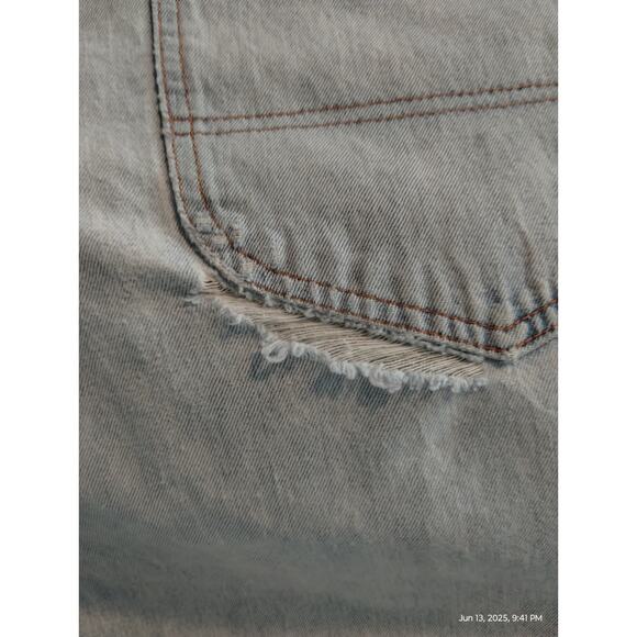 Y2K Marithé + François Girbaud Women's sz Medium Thrashed Denim Vintage Overalls - Picture 7 of 12